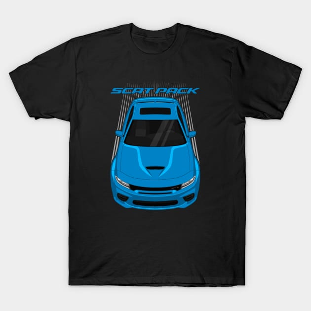 Dodge Charger Scat Pack Widebody - Frostbite Blue T-Shirt by V8social